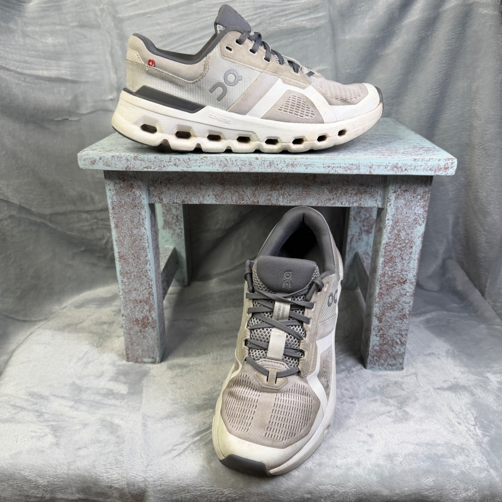 On Running Cloudrunner 2 Women 7.5 Grey White Road Running Shoes 3WE10130622